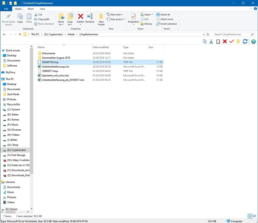 OneDrive temp files appear and remain when working on MS Office