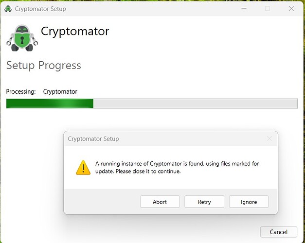 Cryptomator install error