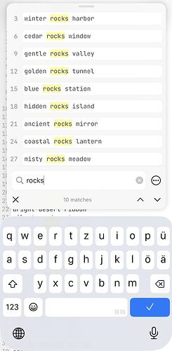 screenshot of filtered search result in Runestone